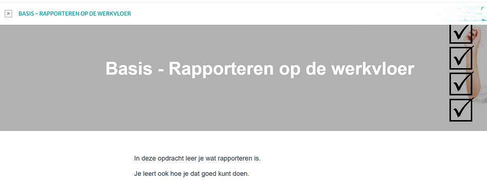 Basis - Rapporteren op de werkvloer