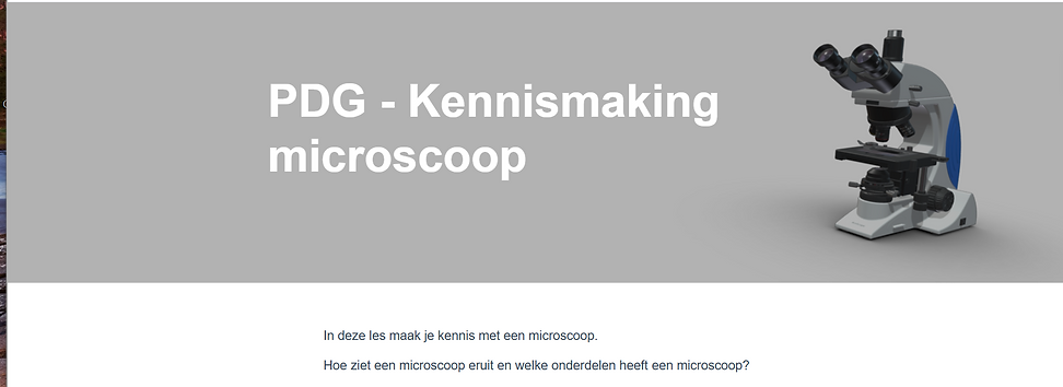 PDG - Kennismaking microscoop