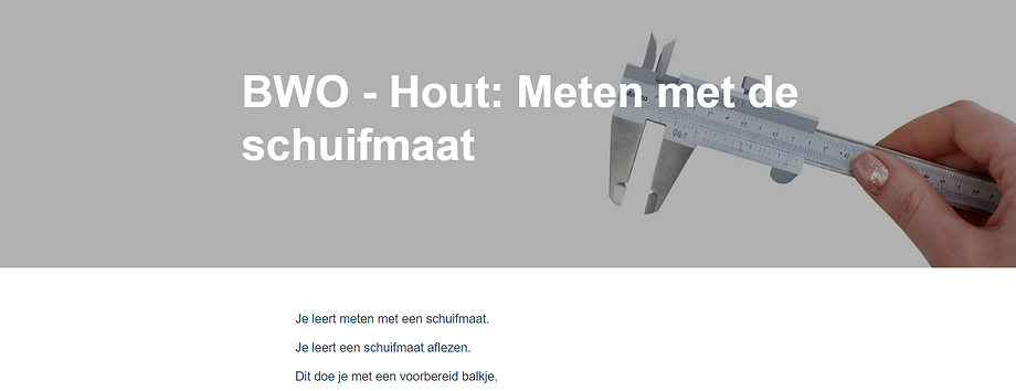 BWO - Hout: Meten met de schuifmaat