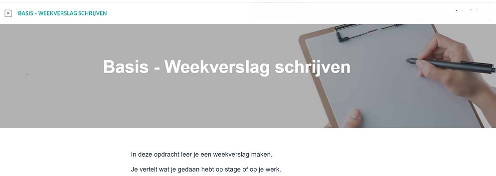 Basis - Weekverslag schrijven