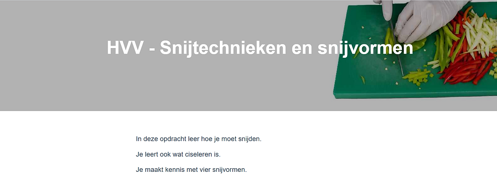 HVV - Snijtechnieken en snijvormen