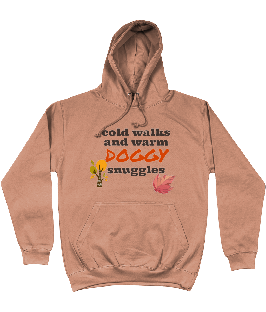 Cold Walks and Warm Doggy Snuggles Printed Hoodie