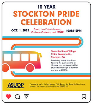 Stockton Pride Celebration Social Media Post