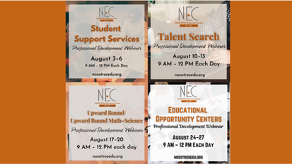 Reminder: SSS, TS, UB/UBMS, & EOC Professional Development Webinars Happening in August