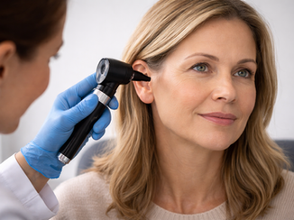 A patient having a hearing test