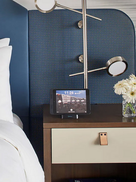 Hotel, Guestroom, bedroom, headboard, furniture, sidetable, casegoods, hospitality, luxury