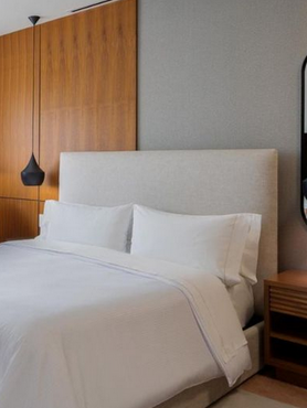 Hotel, Guestroom, Bedroom, Casegoods, Furniture, custom, luxury, wall panel, lighting