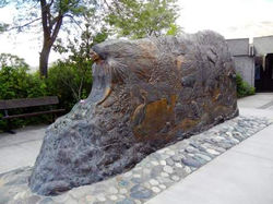 beautiful Sacajawea sculpture in historical downtown Lewiston Idaho