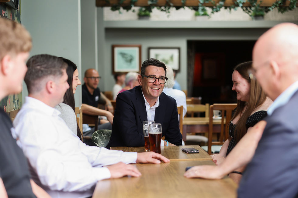 23/07/2026. Harlow, United Kingdom. Prime Minister Andy Burnham visits the Hare pub as the government announces a 20 percent cut in business rates for pubs, clubs and live music venues. Picture by Simon Dawson / No 10 Downing Street - Number 10, CC BY 4.0, via Wikimedia Commons