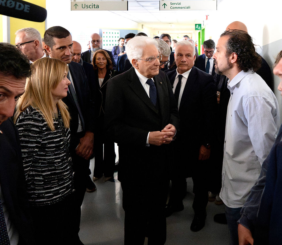 Modena, 17 maggio 2026, la presidente del Consiglio, Giorgia Meloni e il presidente della Repubblica, Sergio Mattarella, in visita all'Ospedale Civile di Baggiovara - Governo.it
