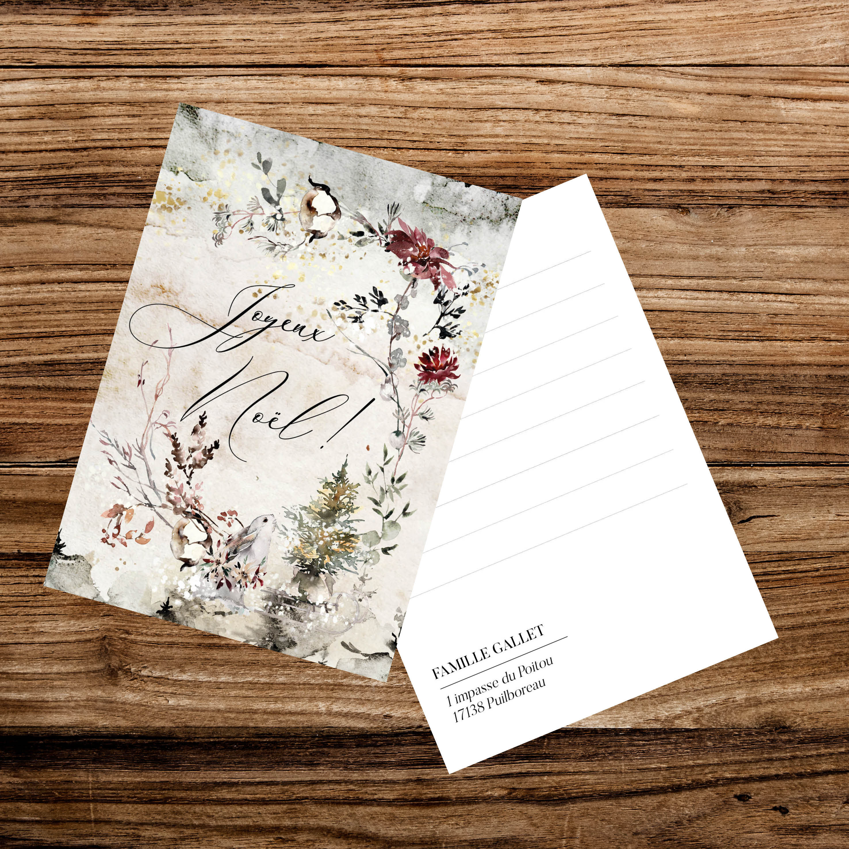 Carte "Joyeux Noël"  - X10 exemplaires