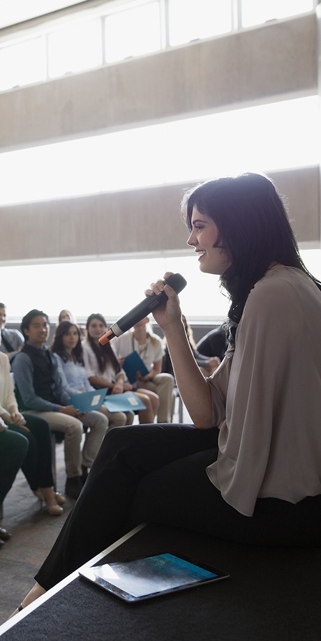 Female leader is a Melbourne guest speaker at a conference