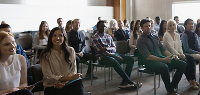 An audience at a speaking engagement.