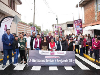 Entrega Gobierno de Puebla capital circuito vial pavimentado en la junta auxiliar Chautla