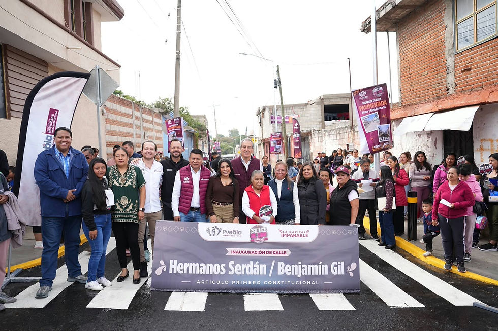 Entrega Gobierno de Puebla capital circuito vial pavimentado en la junta auxiliar Chautla