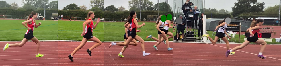 Our U14 Girls Sprinters "in action" : (left to right) Holly, Isla, Beth and Aria