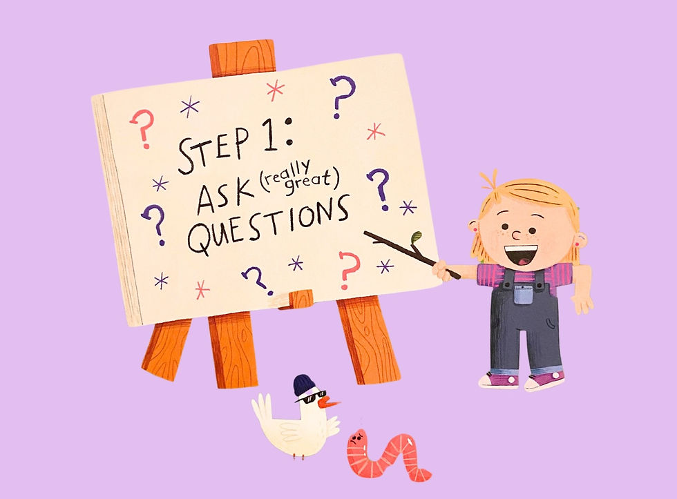 image of a small girl pointing at an easel from the book The World Needs More Purple People