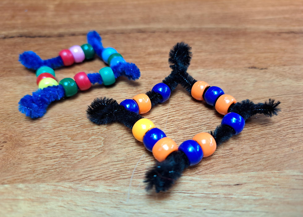mindfulness breathing tool made from pipe cleaners and beads