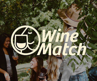 Wine Match logo over a photograph of people enjoying wine