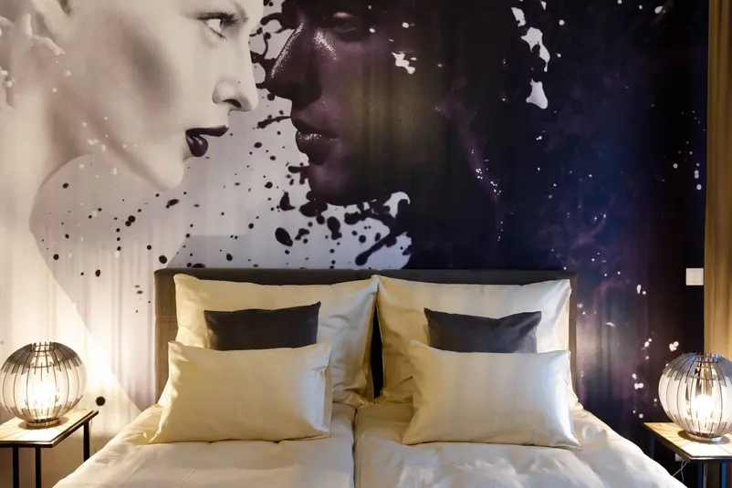 Luxus Schlafbereich einer 1.5 Zimmer Studio Ferienwohnung in Wien