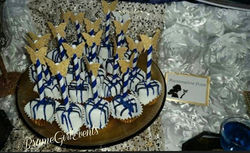 #BridalShower #gold #pearls #navyblue #white #Theme #CurlsAndPearls #custombags #CandyBuffets #Custo