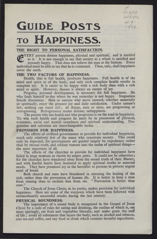 Guide Posts to Happiness: The Right to Personal Satisfaction