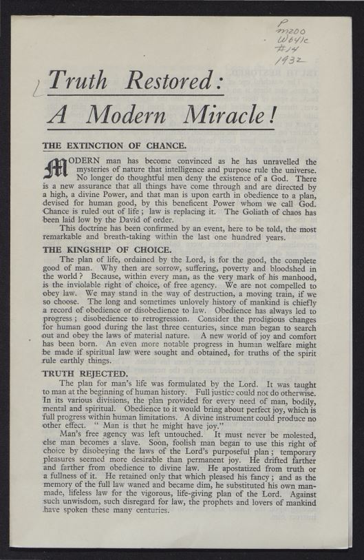 Truth Restored: A Modern Miracle!