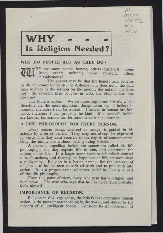 Why is religion needed?