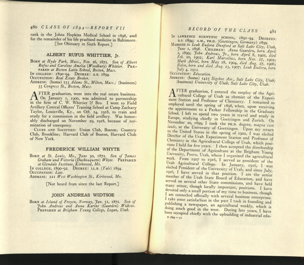 Class of 1894- Report VII