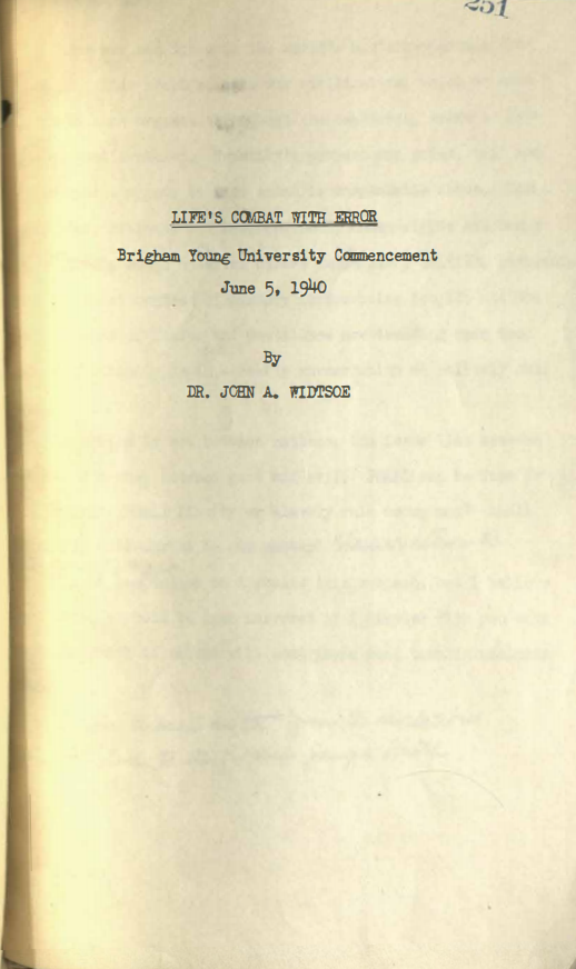 Life's Combat with Error