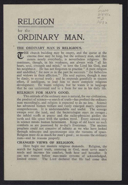 Religion for the Ordinary Man