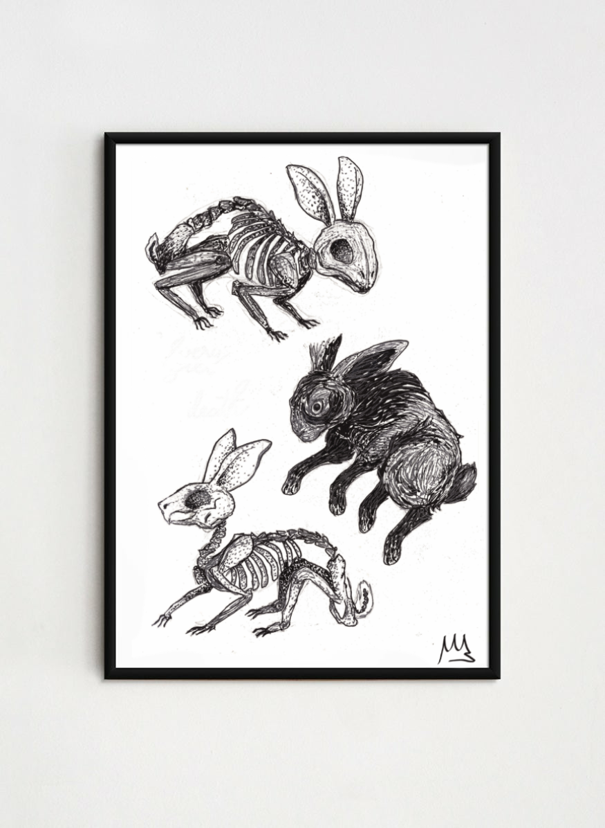Silver death poster print