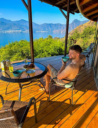 Breakfast overlooking Lake Atitlan