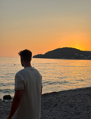 Sunset over Himare beach