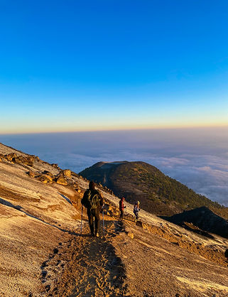 Hiking down from Volcano Acatenango