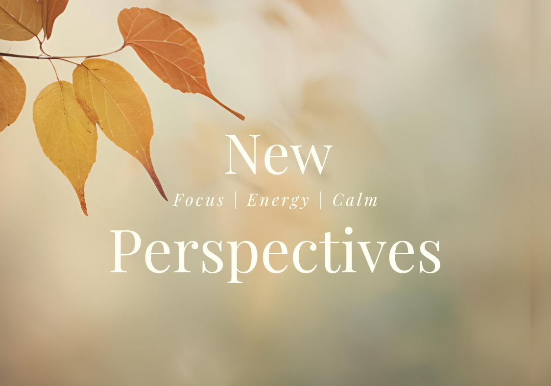 Banner image with leaves and the words New Perspectives