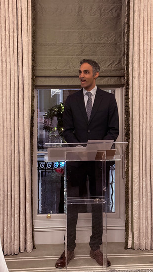 The UK Foreign Office representative opening the network evening