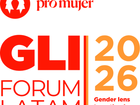 Logo of the GLI Forum LATAM 2026 featuring the Pro Mujer emblem and the event title “Gender Lens Investing in Latin America” in bold red and orange typography.