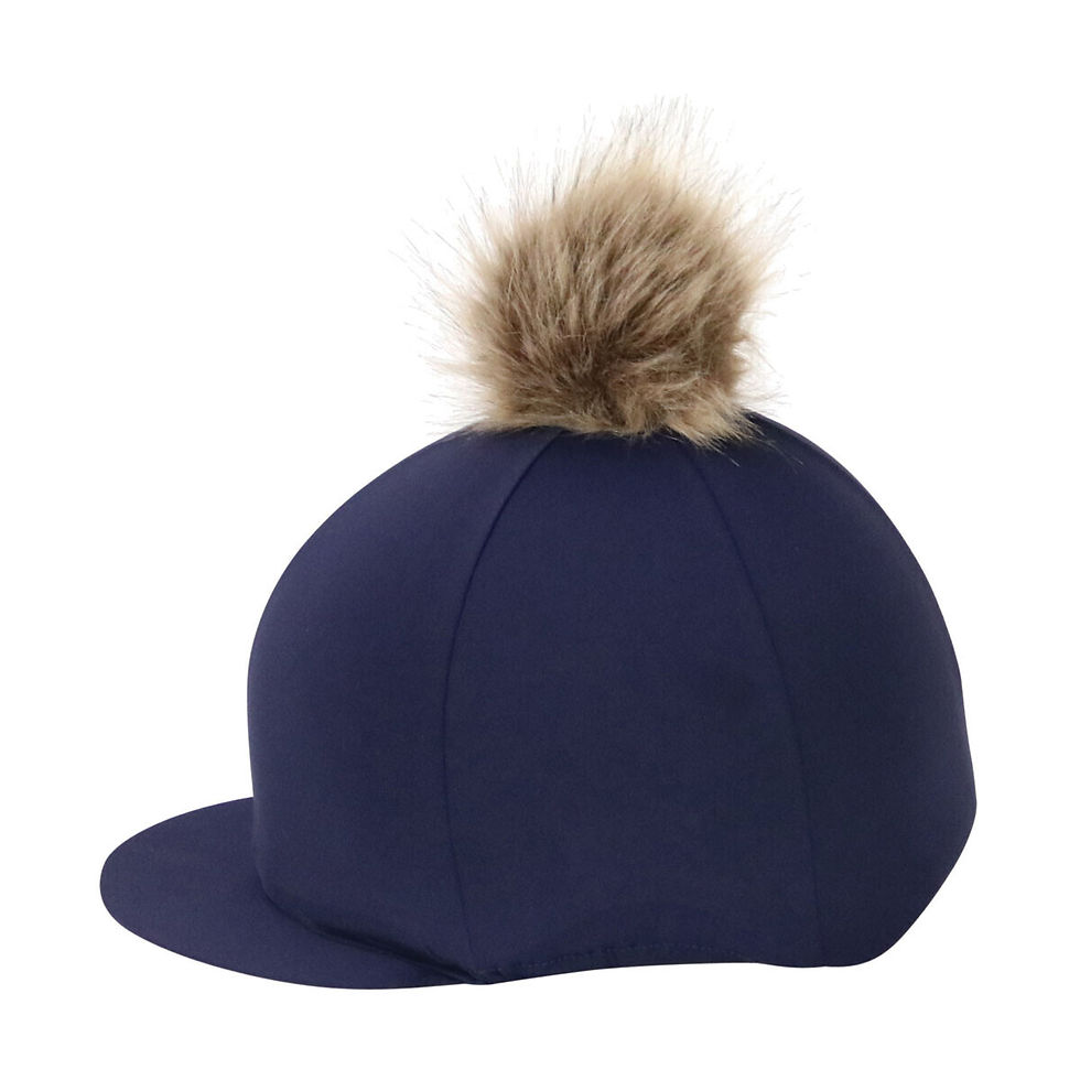 Thumbnail: Hy Equestrian Hat Cover with Faux Fur Pom Pom