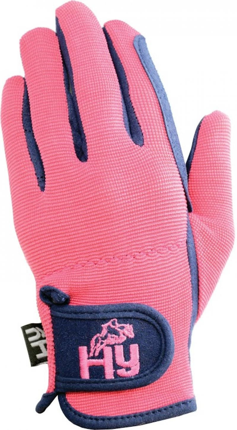 Hy5 Childrens Every Day Riding Gloves in Navy/Raspberry