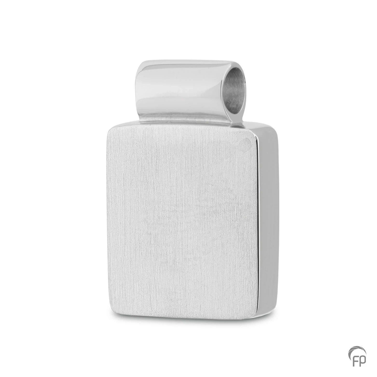 Beautiful silver rectangle memorial pendant