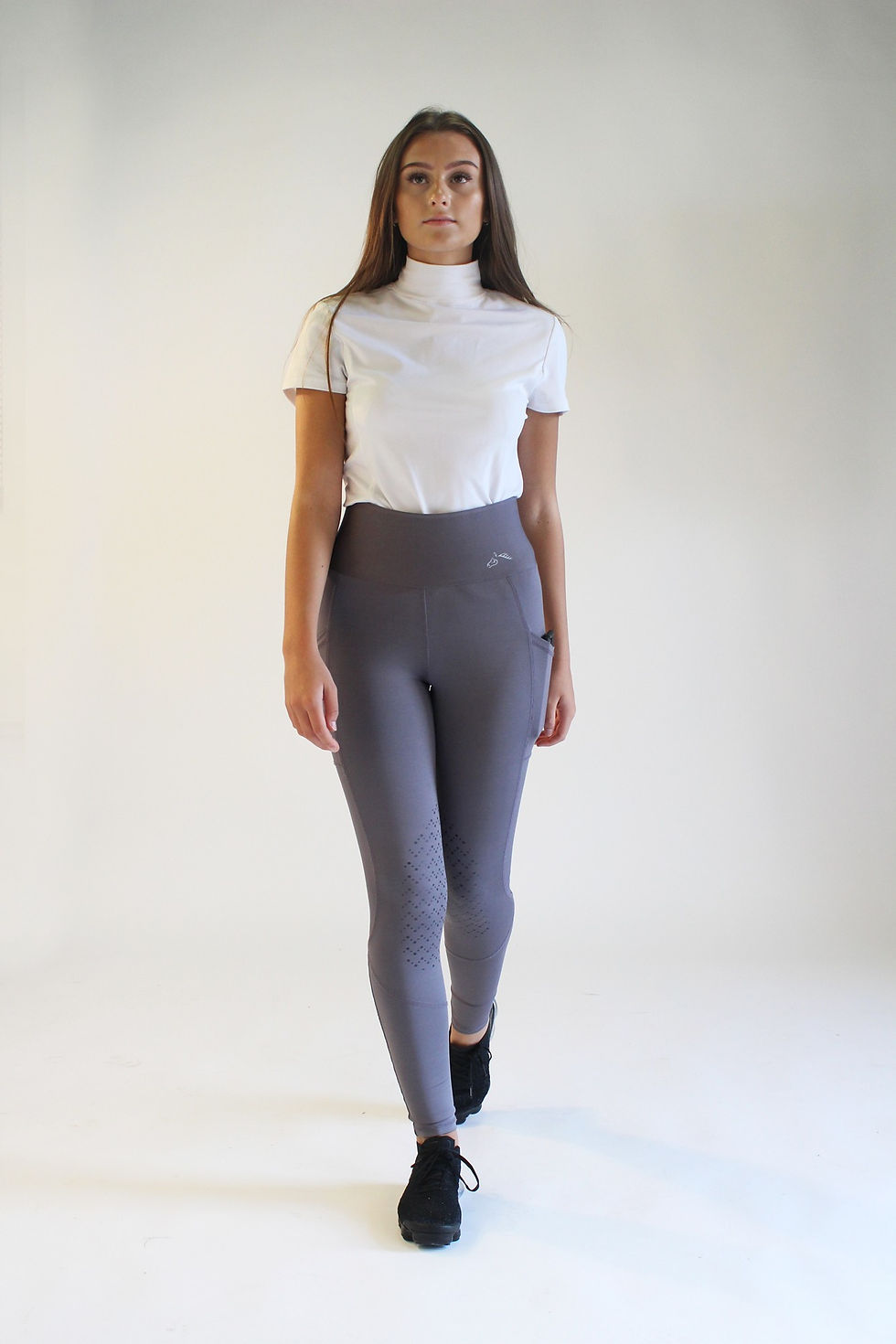 High-Waist Pocket Silicone Knee Tights
