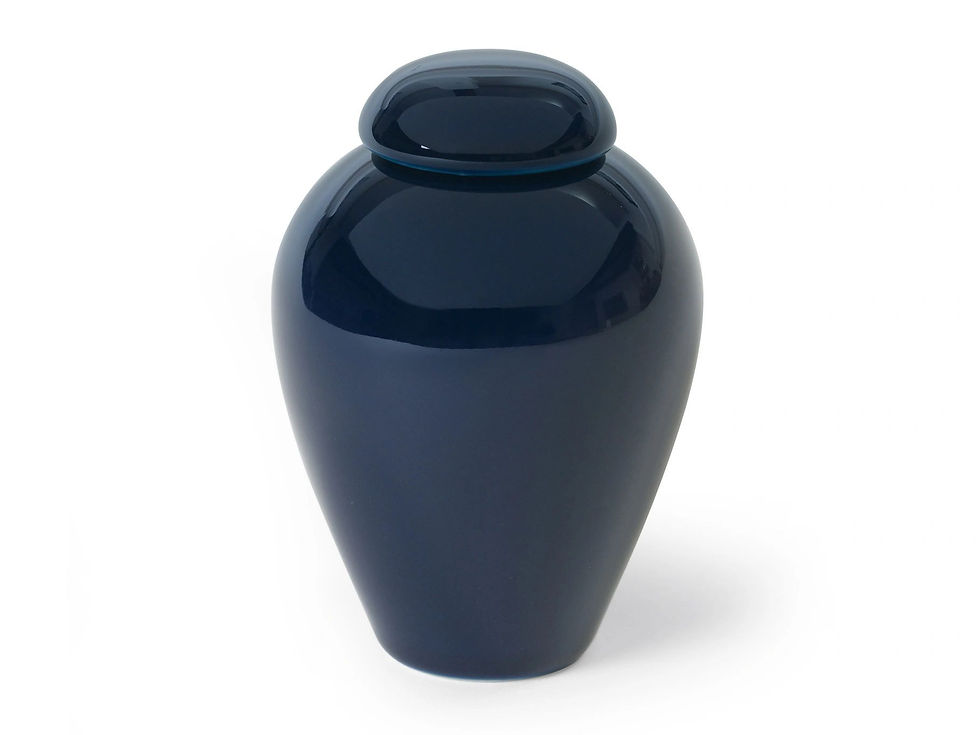 The Serenity Porcelain urn in black, white or blue