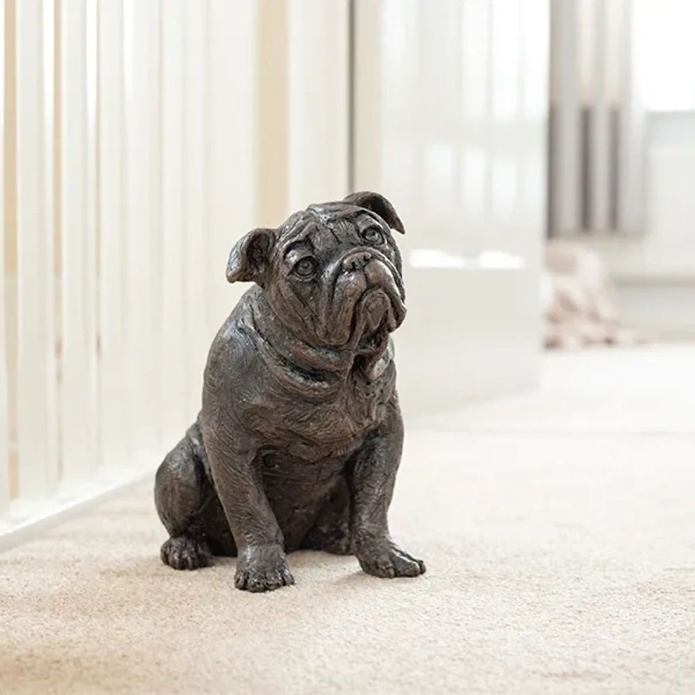 Thumbnail: Petributes Sculptured Bulldog urn in an antique bronze finish