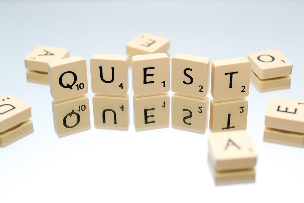 Quest in scrabble letters