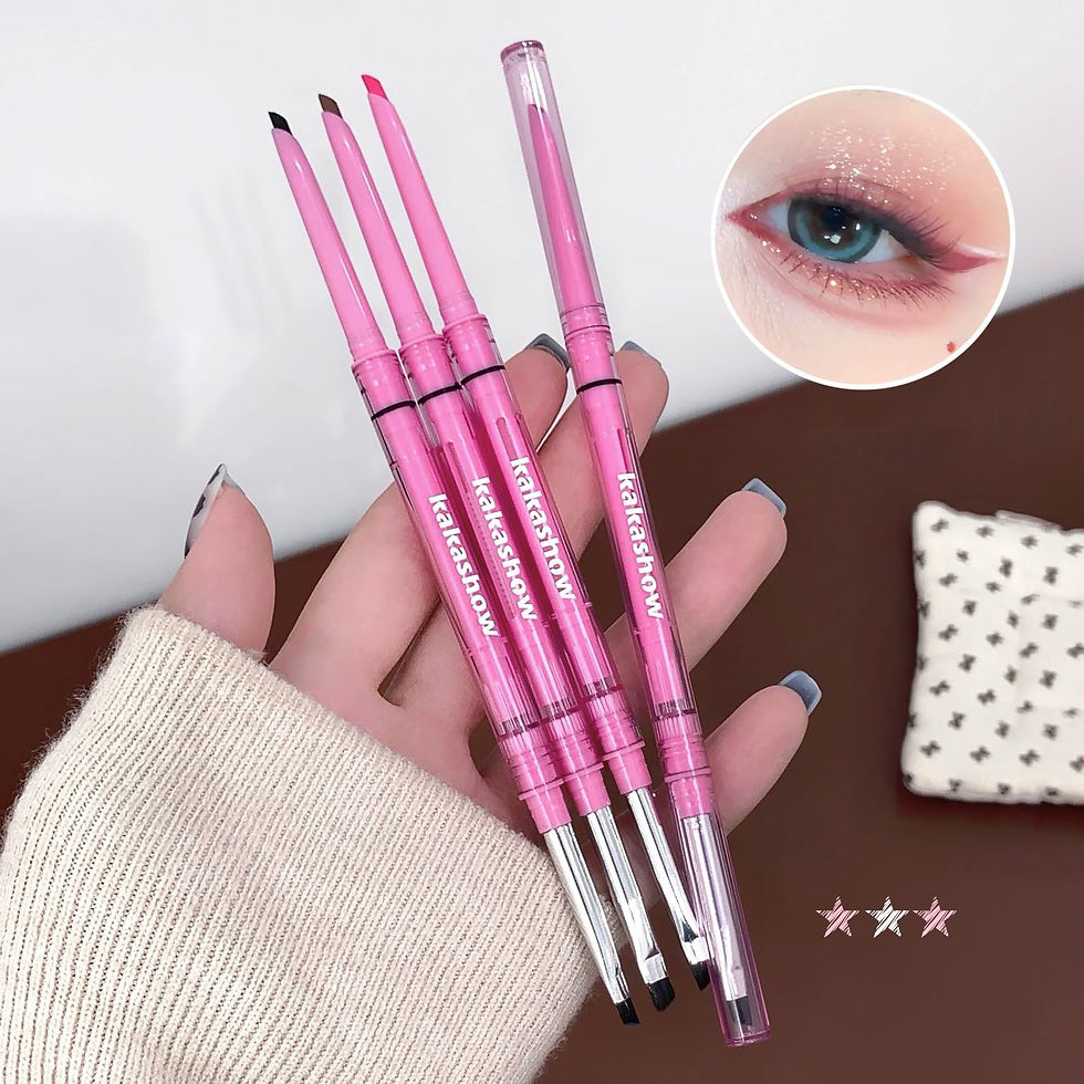 Thumbnail: 4 Color Double-headed Eyeliner Pencil Smooth Mocha Brown Soft Eye Liner Pen Wate