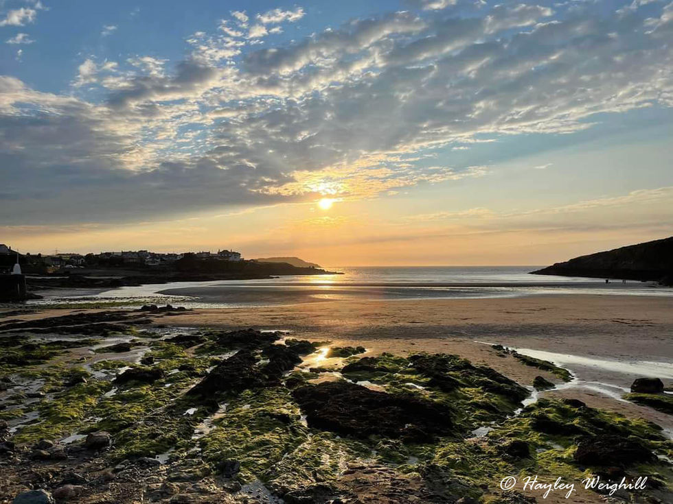 Cemaes Bay Anglesey Wales at dusk