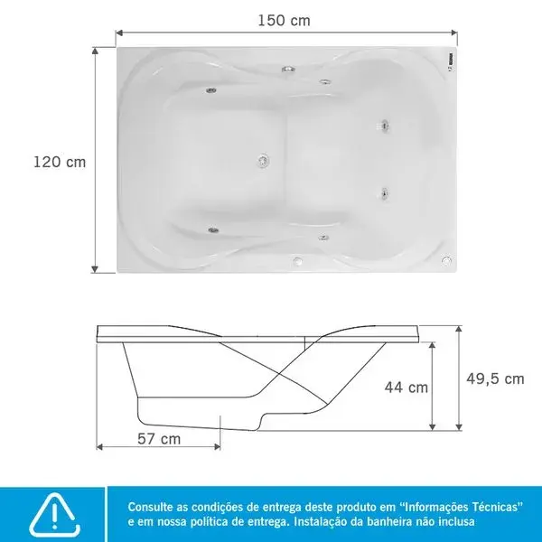 Miniatura: Banheira de Hidromassagem Due Maggiore Branca