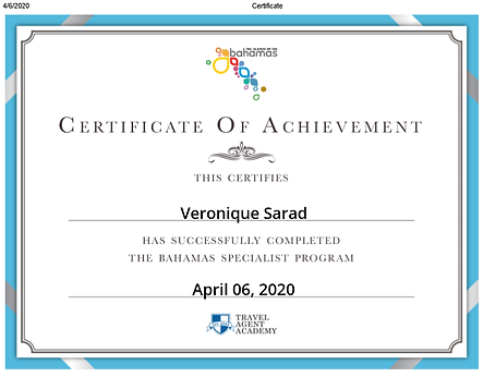 Bahamas Specialist Certification