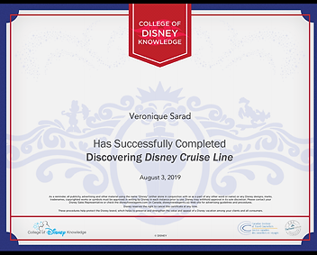 Disney Cruise Line Certifiate